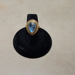 Pear-shaped Moonstone Ring